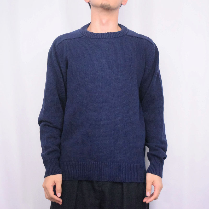 80〜90's Eddie Bauer コットンニットセーター NAVY L