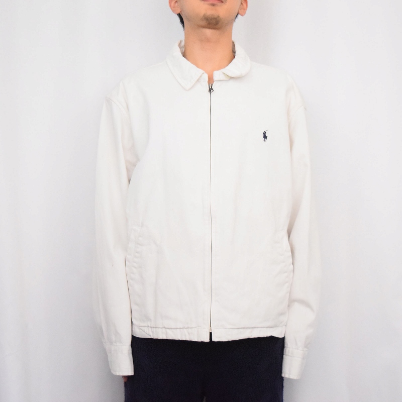 90's POLO Ralph Lauren ロゴ刺繍 チンスト付き コットンスイングトップ XXL