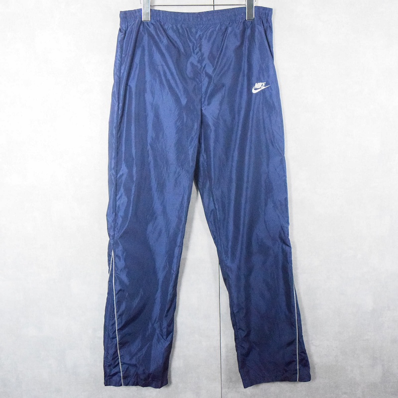 80's NIKE 紺タグ ナイロントラックパンツ NAVY M
