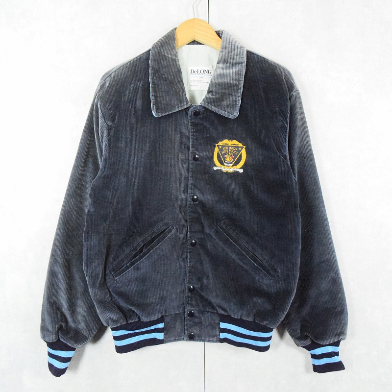 90's DeLONG USA製 中綿入り コーデュロイスタジャン NAVY M