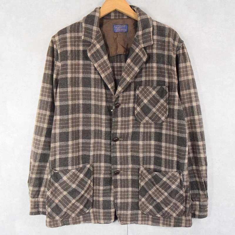 60's Pendleton チェック柄 ウールテーラードジャケット M