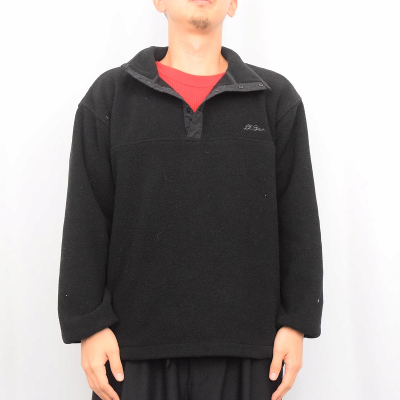 90s L.L.Bean（LLビーン） フリースジャケット 黒 無地 USA製