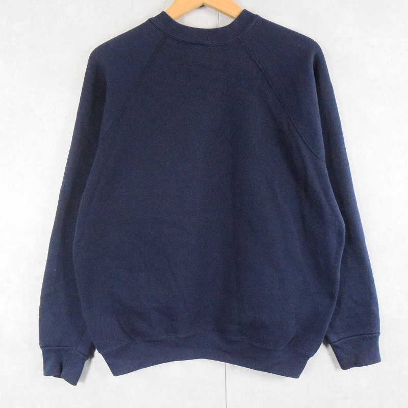 80's DISCUS USA製 無地ラグランスウェット NAVY M [144955]