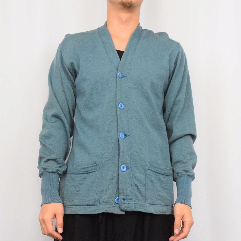 50〜60's HOLT'S FAB-KNIT ウールニットカーディガン SIZE40