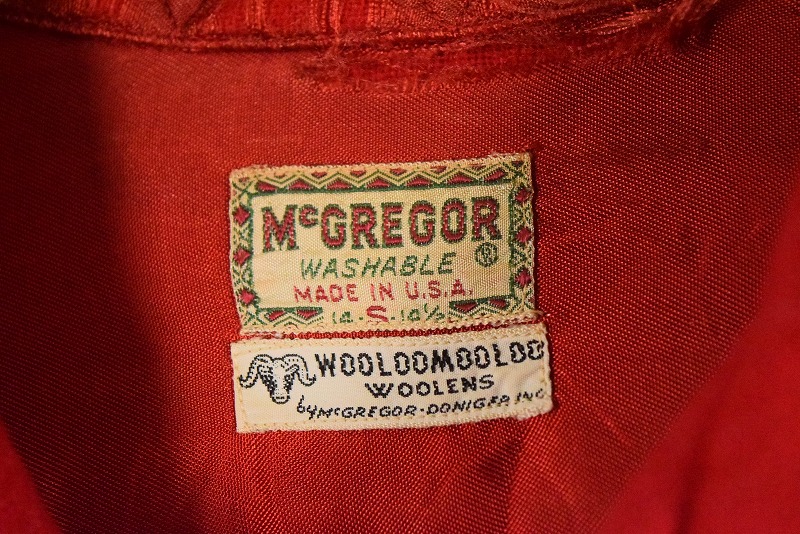 50s 50年代 マクレガー 赤 レッド ループカラー| ビンテージ古着 50s 50年代 マクレガー 赤 レッド ループカラー| ビンテージ古着