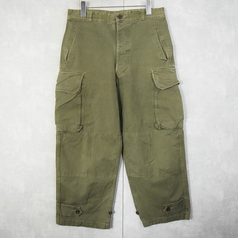 【激安大特価！】 60年代 60s フランス軍 ミリタリー カーキ カーゴパンツ パンツ