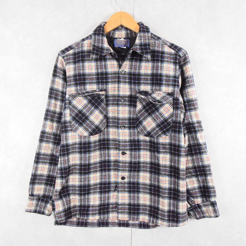 PENDLETON 古着 70年代 ペンドルトン チェック柄 ウールシャツ