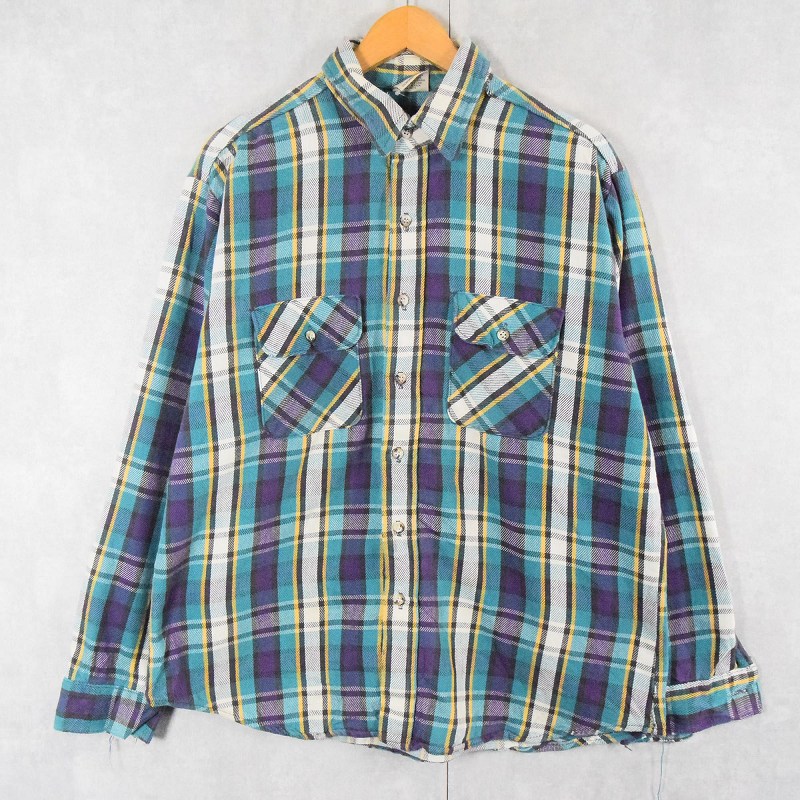 90's FIVE BROTHERS チェック柄 ヘビーネルシャツ XL