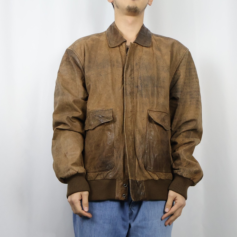 商品画像：80s 90s 80年代 90年代 レザージャケット 茶色 ブラウン 3