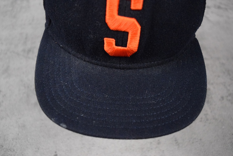 STUSSY ロゴ刺繍 ウール ベースボールキャップ NAVY ONE SIZE