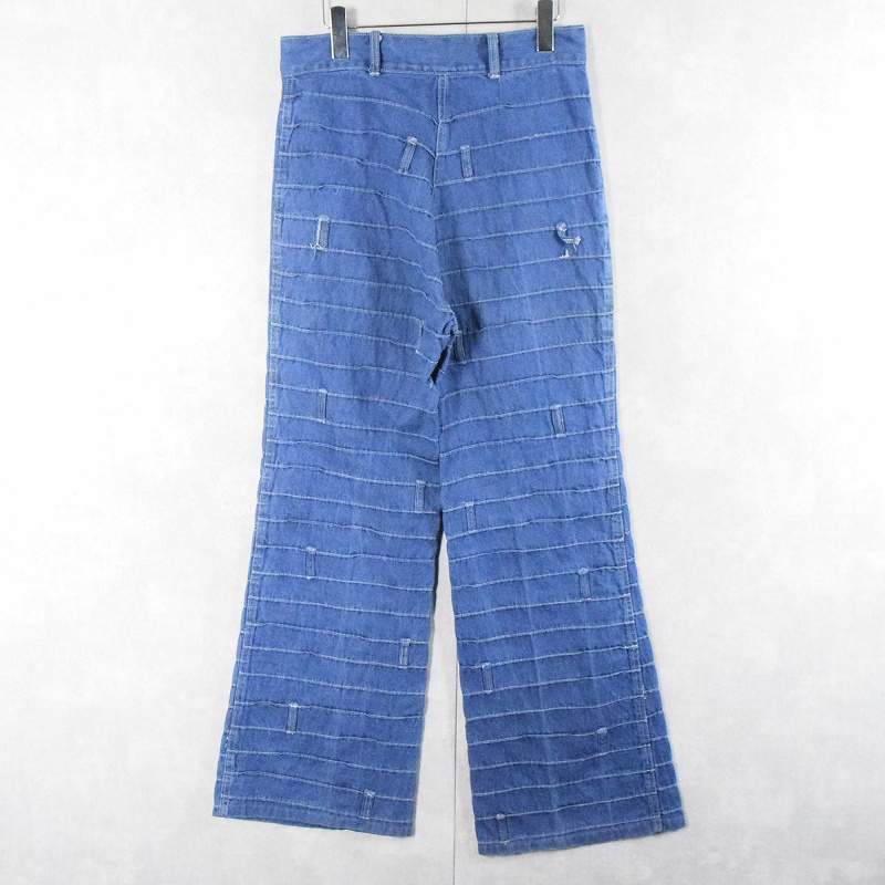 80's SPIEGEL ステッチデザイン デニムフレアパンツ W31