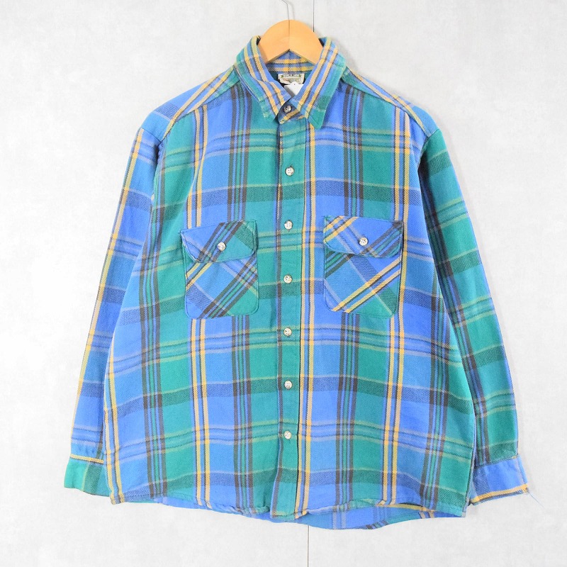 90's True Grit USA製 クマ柄 プリントネルシャツ L