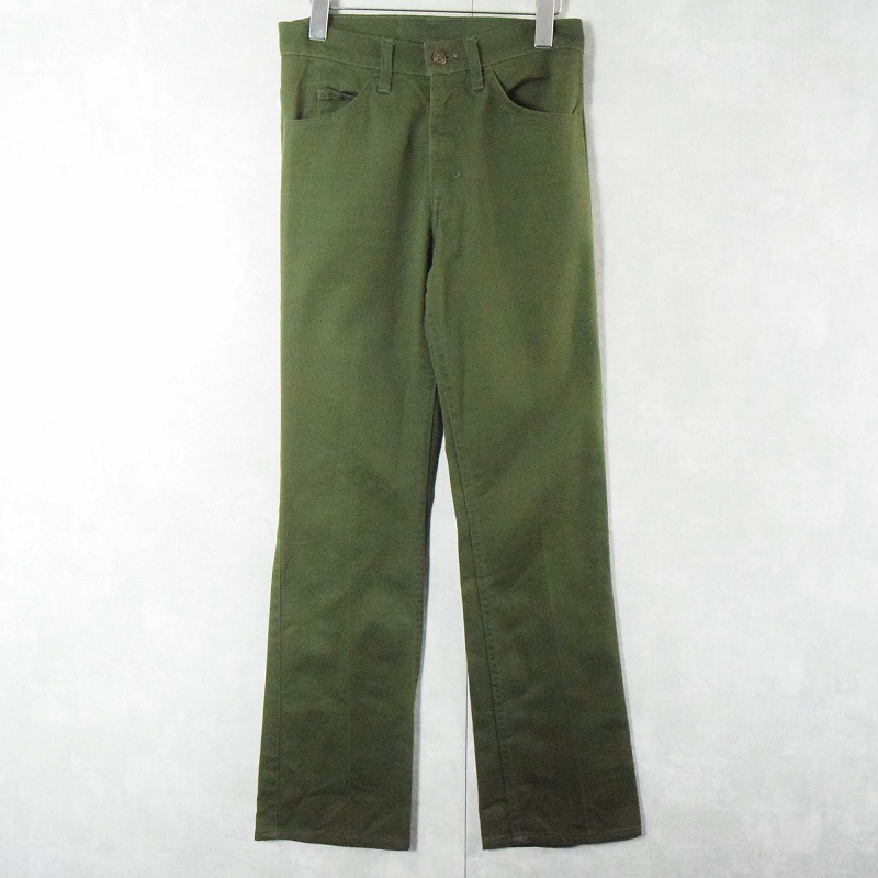80s 80年代 リーバイス スタプレ スラックス フレアパンツ オリーブ カーキ| ビンテージ古着屋Feeet 通販 名古屋 大須 メンズ