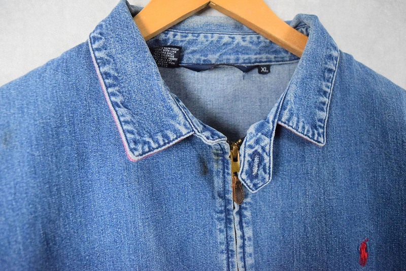 90年代 90s ポロラルフローレン アメリカ製 ロゴ刺繍 ドリズラー