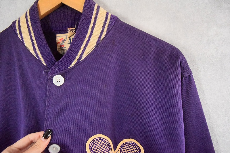 50s 50年代 ボタスタ テニス 紫 パープル │ヴィテージ古着屋 50s 50年代 ボタスタ テニス 紫 パープル │ヴィテージ古着屋