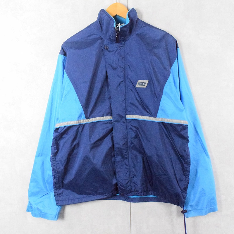 90's NIKE 銀タグ リフレクティブロゴナイロンジャケット L