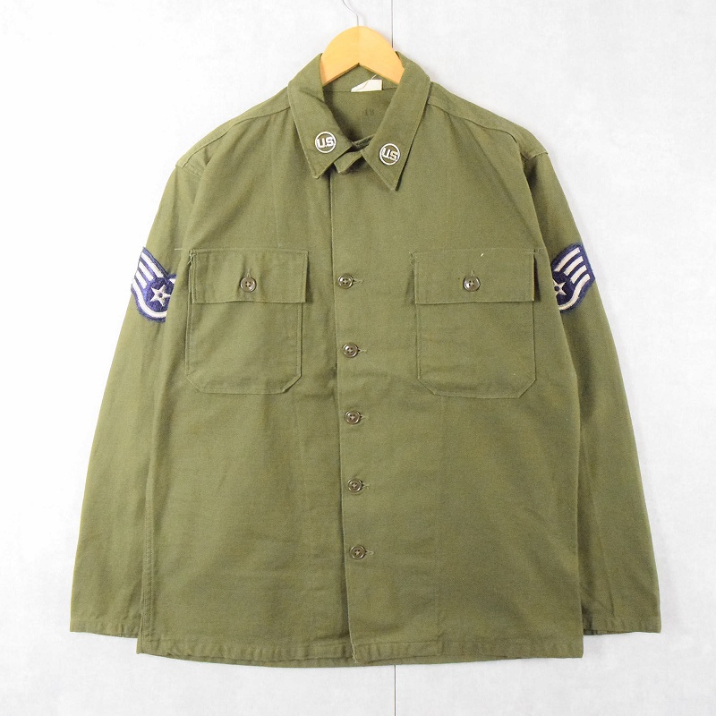 50's U.S.ARMY パッチ付き ユーティリティシャツ 1st MEDIUM