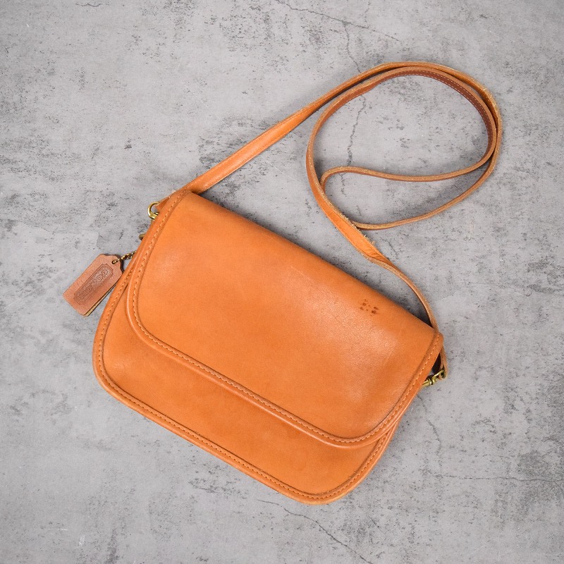 80's COACH USA製 レザーショルダーバッグ