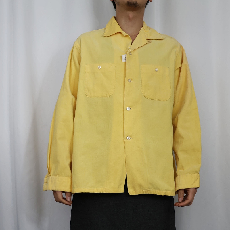 50〜60's PENNEY'S TOWNCRAFT オープンカラーコーデュロイシャツ L