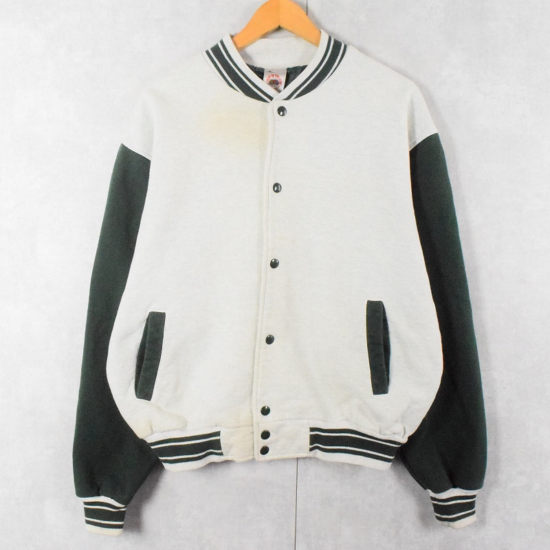 90's FRUIT OF THE LOOM 2トーン スウェットスタジャン XL