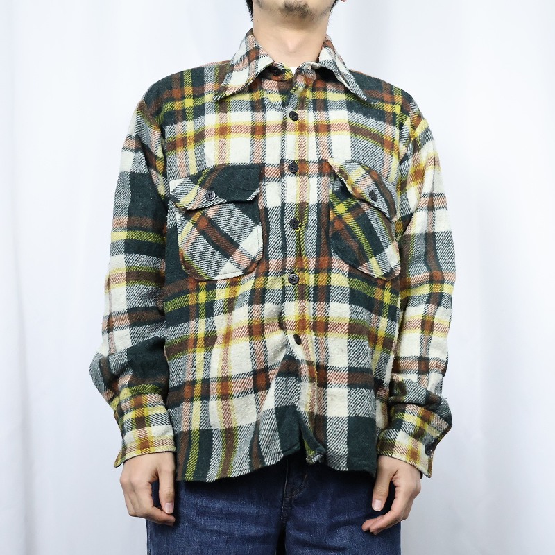 70's Sears C.P.O. チェック柄 CPOシャツ L