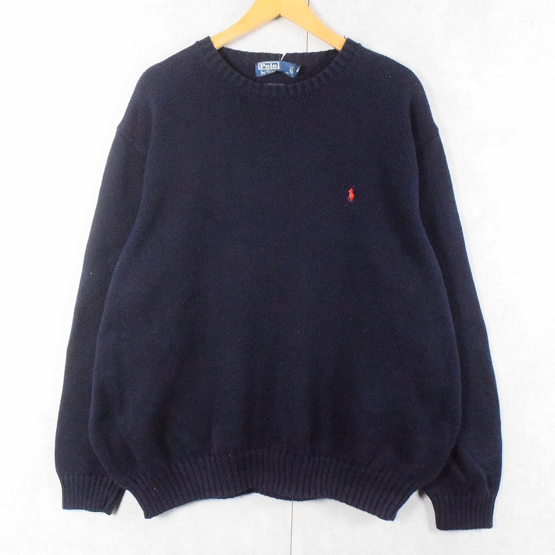 POLO Ralph Lauren ロゴ刺繍 コットンニットセーター NAVY 4XB