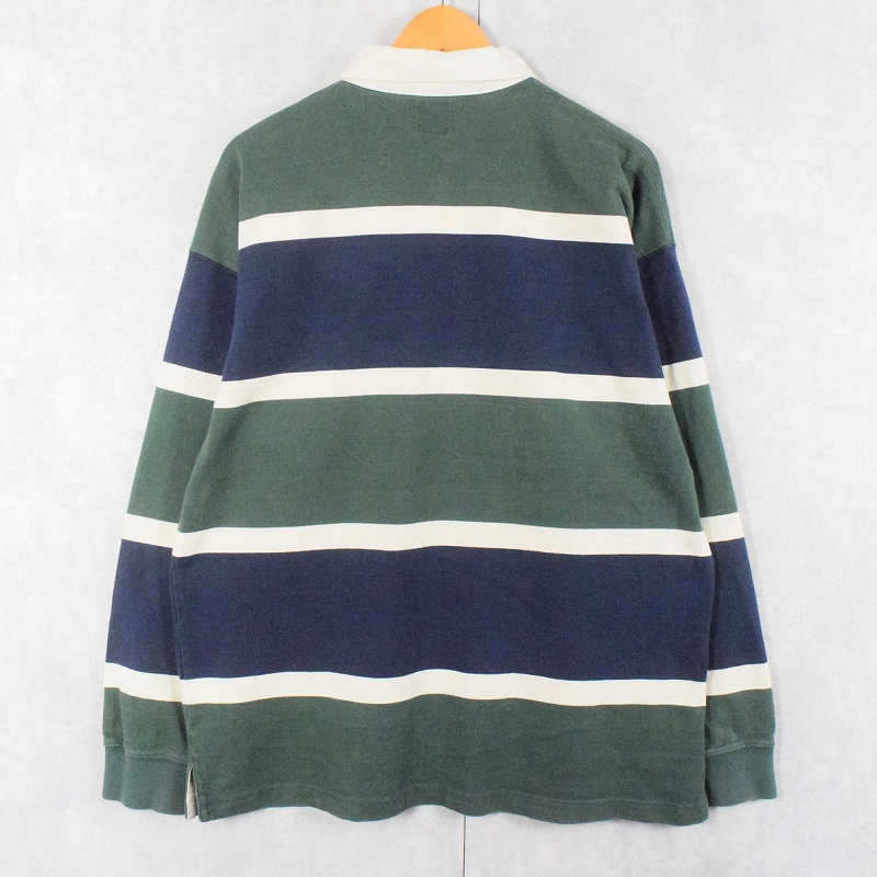 90s 90年代 オールドギャップ OLD GAP 緑 グリーン 紺 ネイビー ポロシャツ 長袖 │ヴィテージ古着屋Feeet 通販 名古屋 大須  メンズ