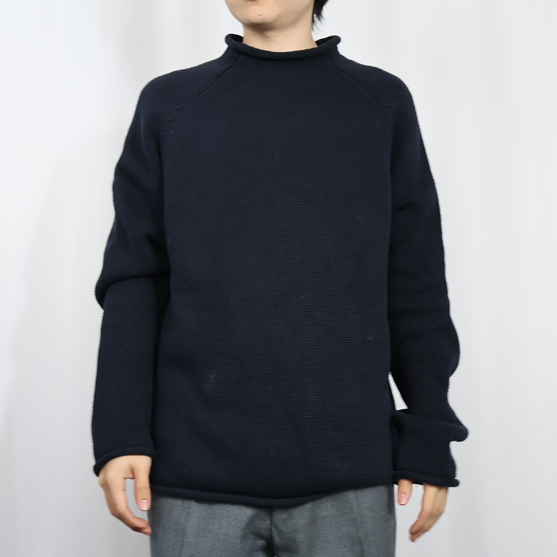 J.CREW(ジェイクルー) / ロールネックニット/M/ウール/ネイビー