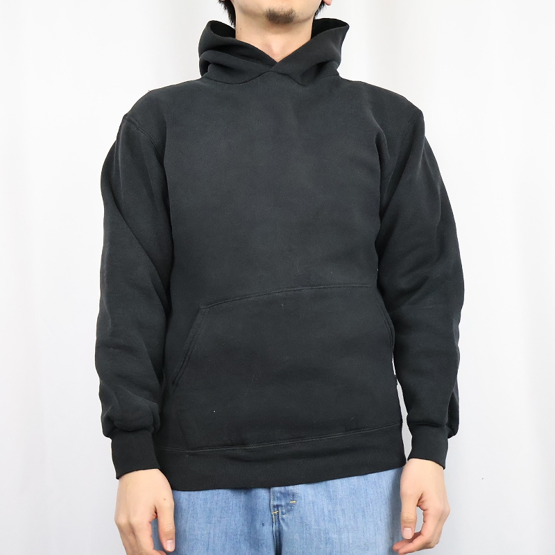 90's RUSSELL ATHLETIC USA製 無地スウェットフーディー BLACK M