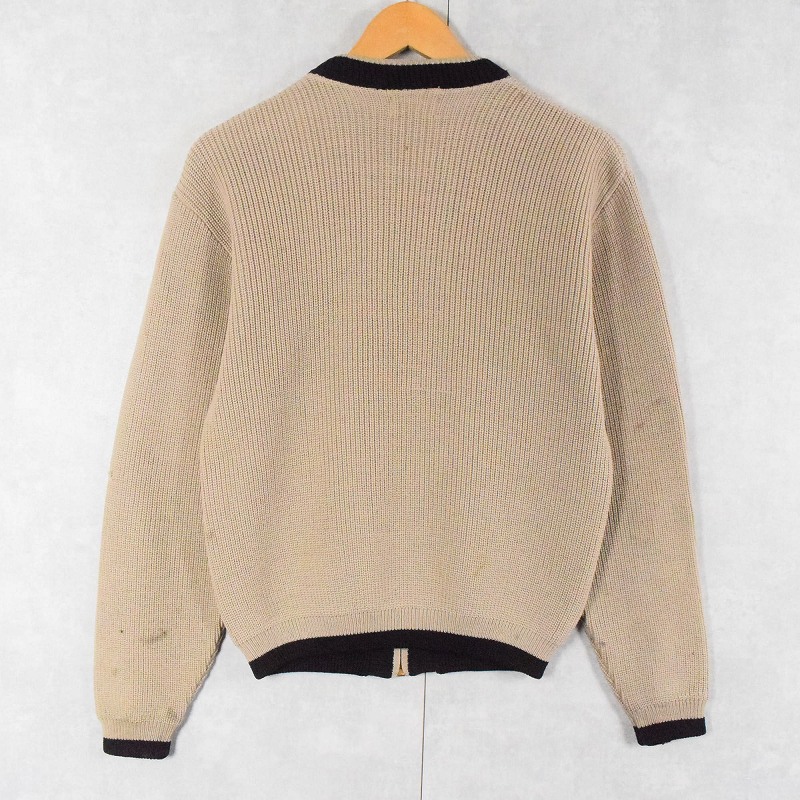 60's PENNY'S TOWNCRAFT ウールニットジップカーディガン XL