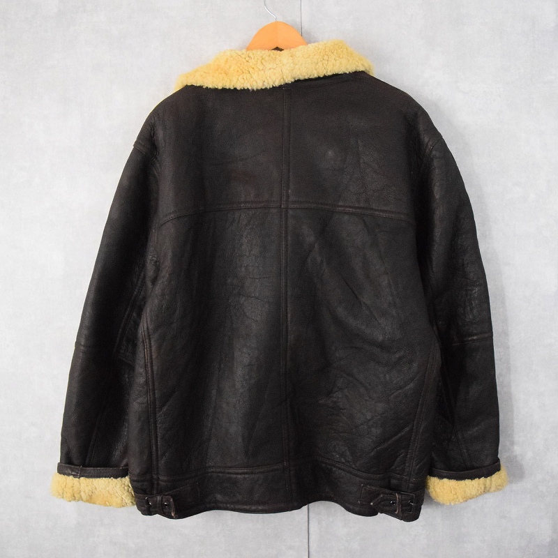 美品 USA製 ニューヨーク スタイル B3 シープスキン レザー