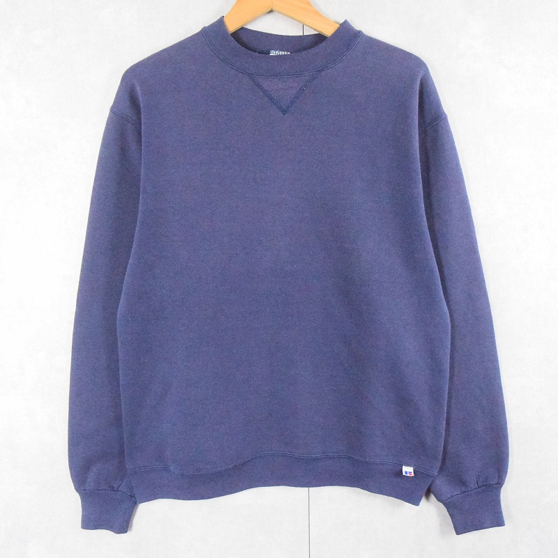 80's RUSSELL ATHLETIC USA製 前V スウェット NAVY M