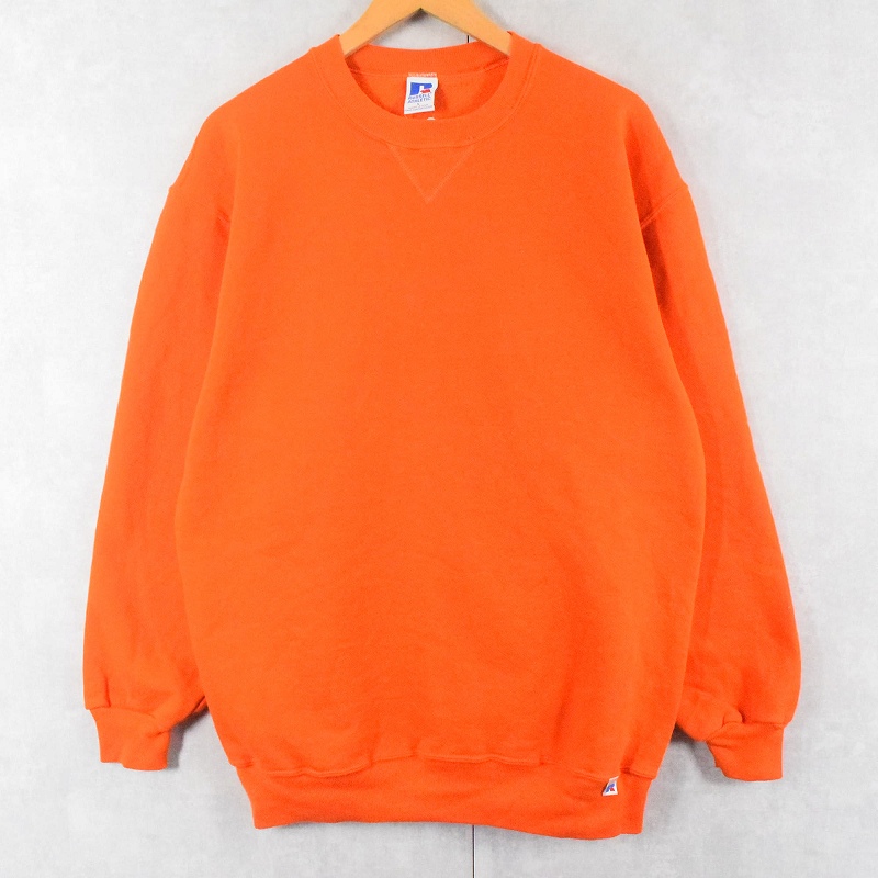商品画像：古着 90s USA製 RUSSELL ATHLETIC CREW NECK SWEAT WASHED RED 1