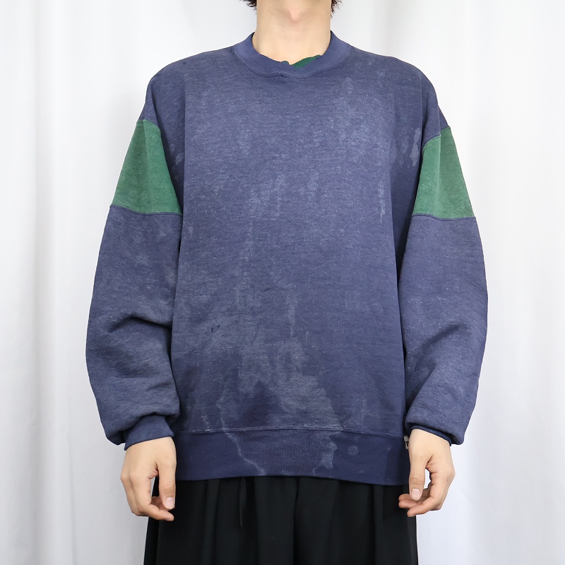贅沢屋の 90s 90年代 ラッセルアスレチック 紺 ネイビー アメリカ製 ボロ トップス