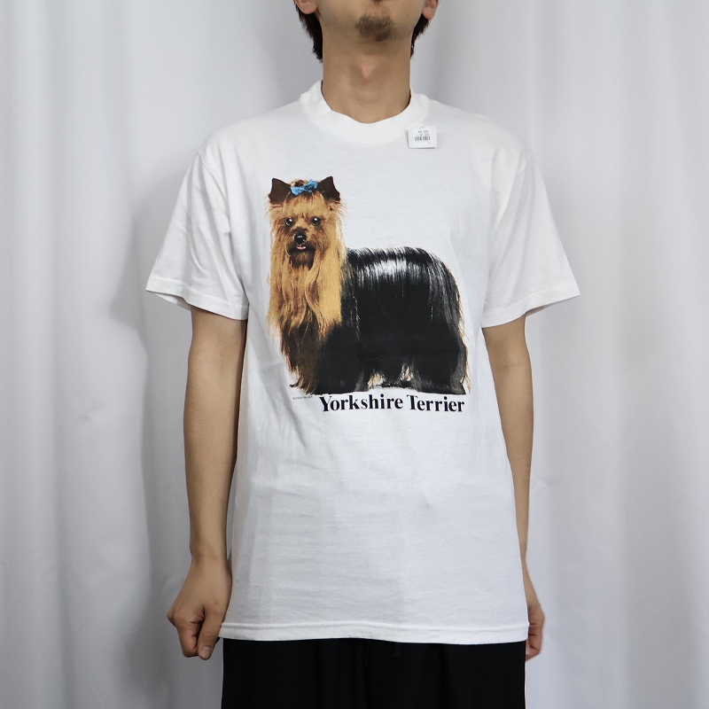 店舗良い 90s 90年代 アメリカ製 動物 ドッグ ヨークシャー・テリア トップス