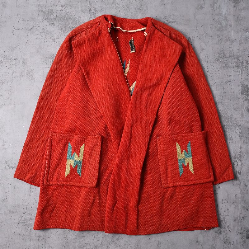 特価商品  40年代 50年代 40s 50s 赤 ウールジャケット ブランケット 民族 ジャケット・アウター