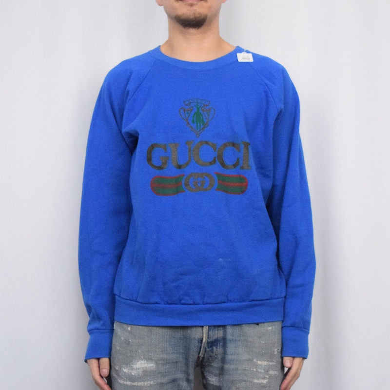 90年代 90s グッチ 青 トレーナー ブートレグ │ヴィテージ古着 90年代 90s グッチ 青 トレーナー ブートレグ │ヴィテージ古着