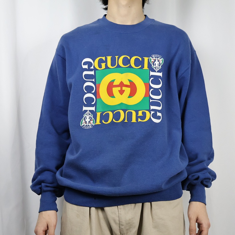80年代 90年代 80s 90s グッチ ブートレグ 青 トレーナー