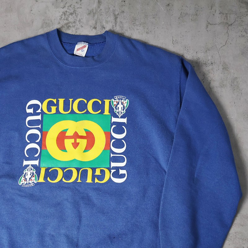 80年代 90年代 80s 90s グッチ ブートレグ 青 トレーナー