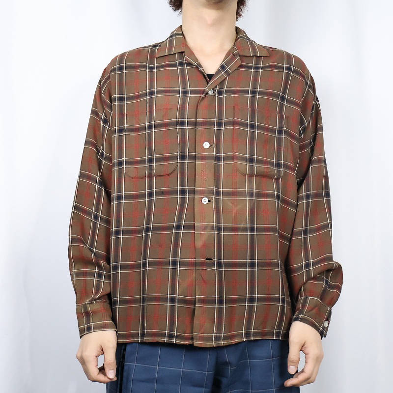 1960s Vintage Cotton Open Collar Shirt ヴィンテージオープン
