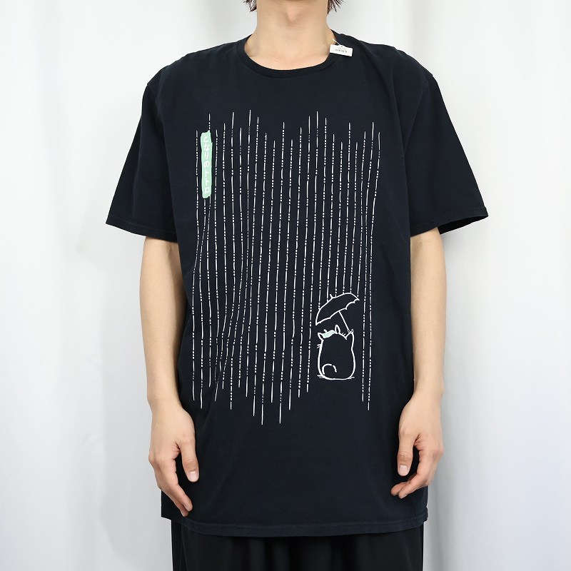 ジブリ プリントTシャツ 黒 ブラック 半袖 │ヴィテージ古着屋