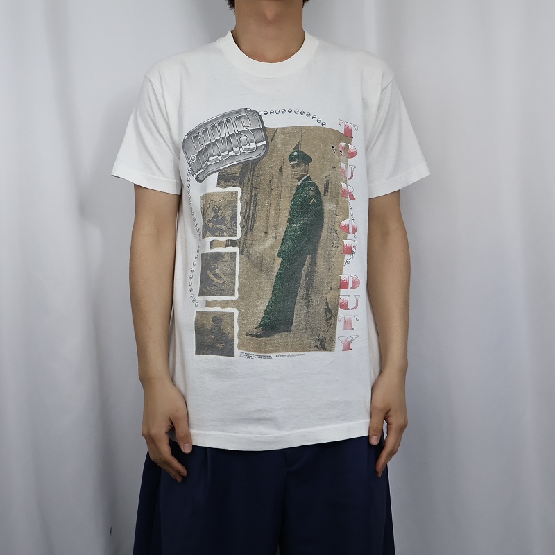 90s 90年代 エルビスプレスリー アメリカ製 白 ホワイト半袖 90s 90年代 エルビスプレスリー アメリカ製 白 ホワイト半袖
