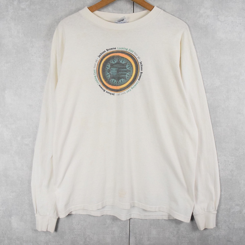 90s 90年代 ジャクソンブラウン 白 ホワイト 長袖Tシャツ 音楽