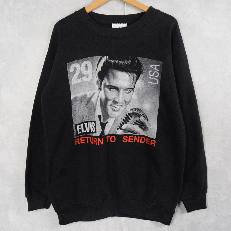 新品本物 90s 音楽 ブラック 黒 アメリカ製 エルビスプレスリー 90年代 ジャケット・アウター