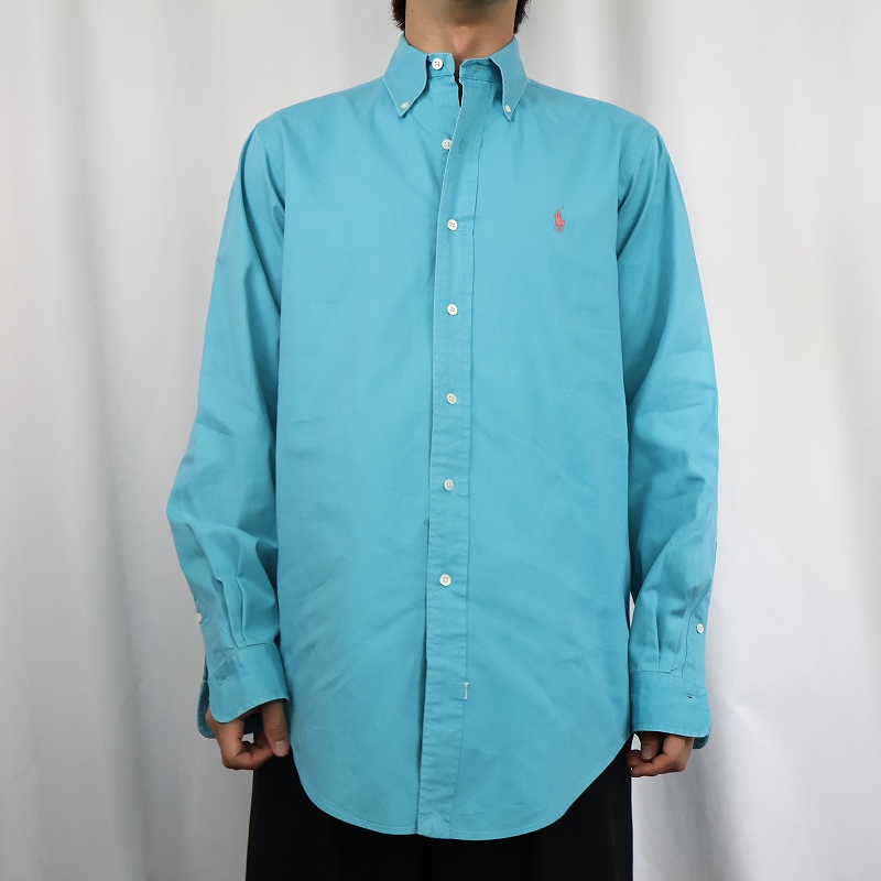 90s 90年代 ポロラルフローレン POLO 水色 青 ライトブルー 90s 90年代 ポロラルフローレン POLO 水色 青 ライトブルー