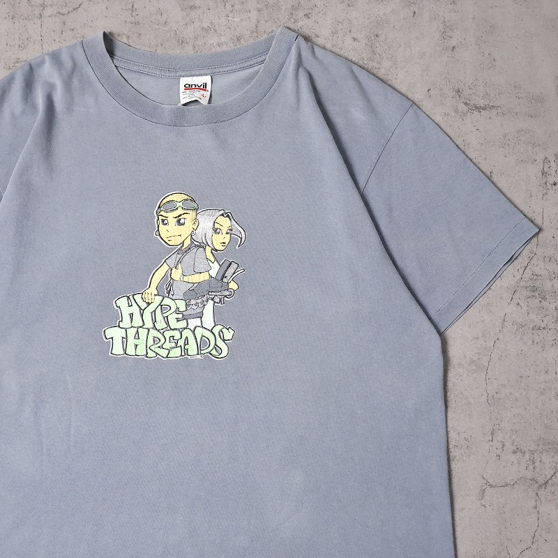 Rare】 90s Front Old Skate Print T-Shirt Made in USA 【M