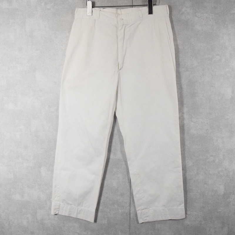 商品画像：希少 usnavy セーラーパンツ 33R SULLEN スラックス ホワイトの 2