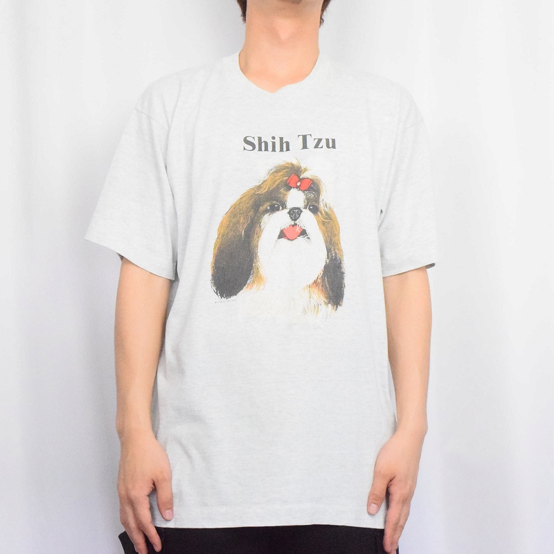 古着 90s USA製 犬 コーギー アニマル リアル グラフィック T