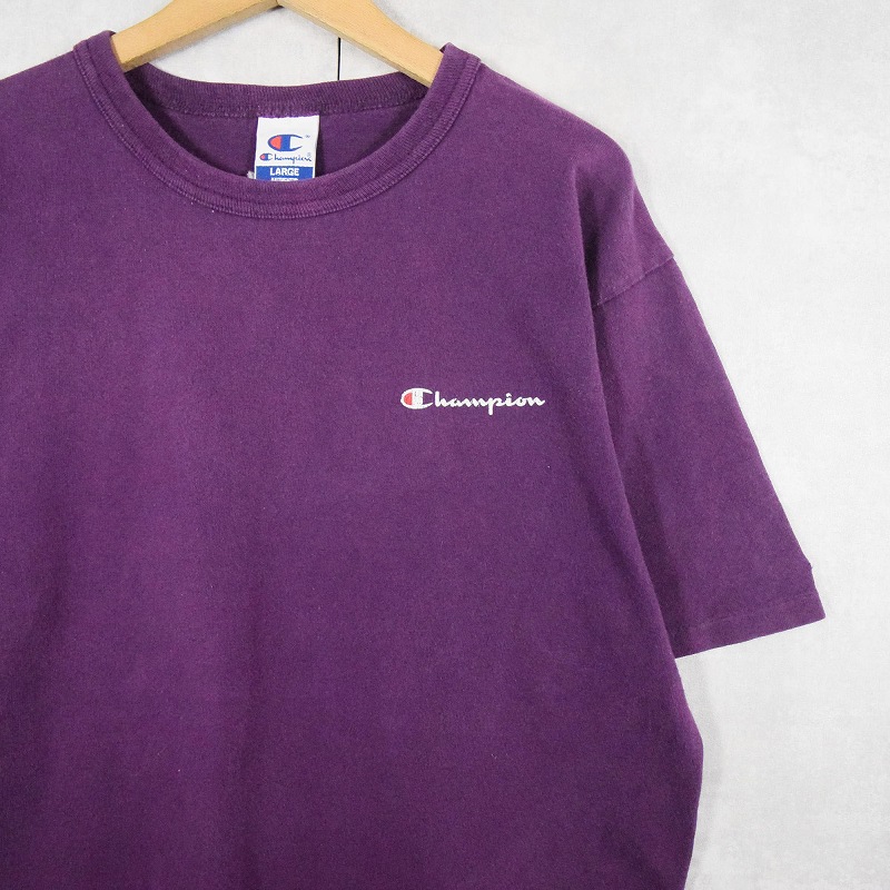 【正規逆輸入品】 80s 80年代 90s 90年代 チャンピオン アメリカ製 紫 パープル 長袖Tシャツ