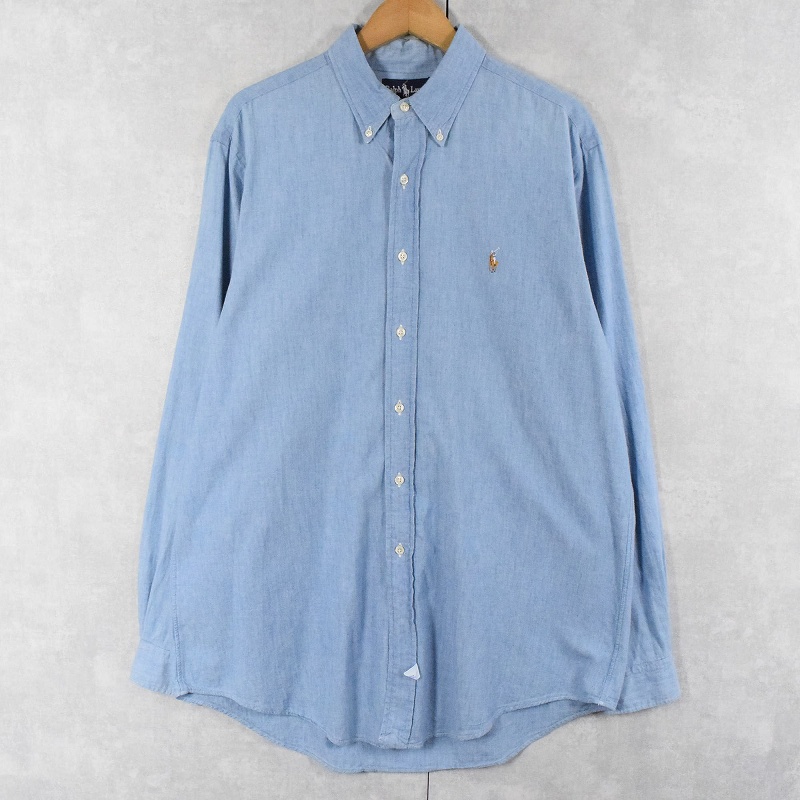 ファッションなデザイン 90s 90年代 ポロラルフローレン POLO 長袖 シャンブレーシャツ トップス